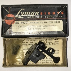 Winchester 77 Lyman 66 receiver sight, new, no aperture