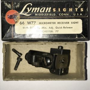 Winchester 77 Lyman 66 receiver sight, used, no aperture