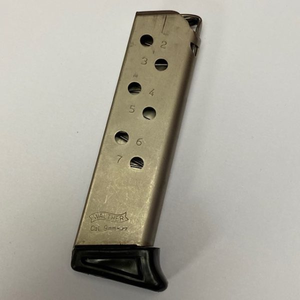 Walther PP, PPK/S magazine .380, finger rest, nickel w/ rib, near new #868-9