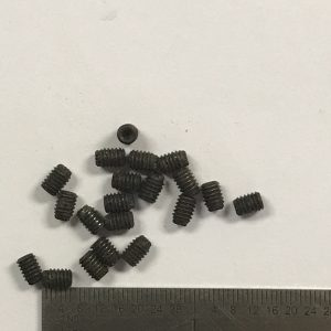 High Standard later series starting with M-102, push-button takedown, Sharpshooter,Sport King, Military 107 series Supermatic Tournament, Supermatic Citation, Supermatic Trophy, Olympic, Victor .22 pistol front sight screw #253-1099