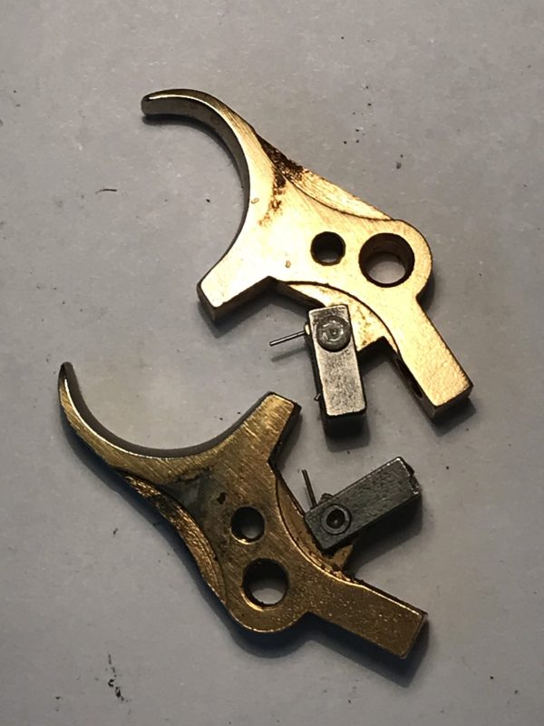 Savage pump shotgun trigger assembly gold, early square top #558-A77-279