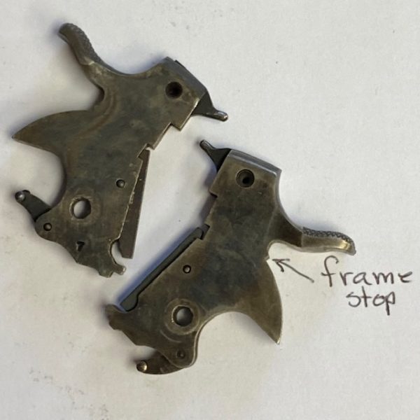 S&W Pre-numbered hammer assembly, .38, .375" spur WITH FRAME STOP (see pic) ca. 1948-1955 #155-FSK31-4