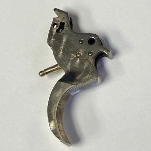 Smith & Wesson old model K frame 1957-1988 trigger with stirrup, nickel, .400 wide, serrated, has been jeweled a bit #1031-4678U-N
