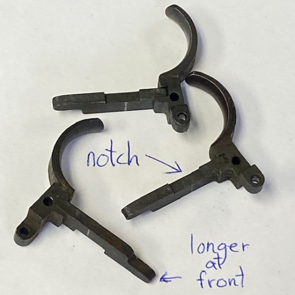 High Standard, JC Higgins trigger with notch, longer at front #200-427-2