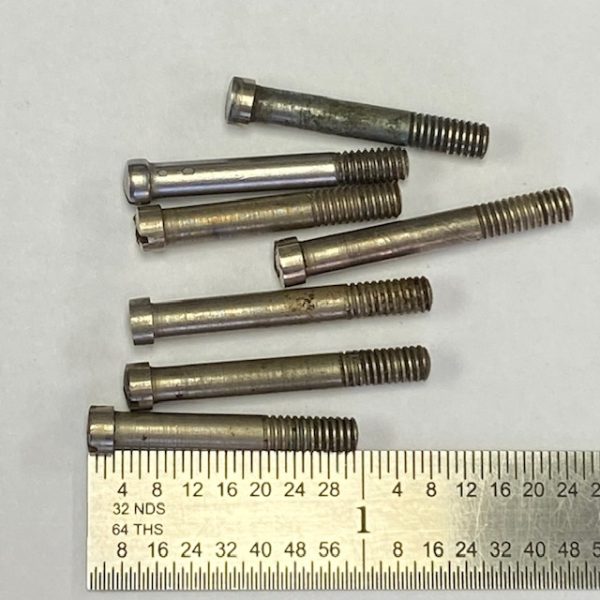 Colt E stock screw for plastic grip, nickel, see revolver picture (revolver not included) #443-4N