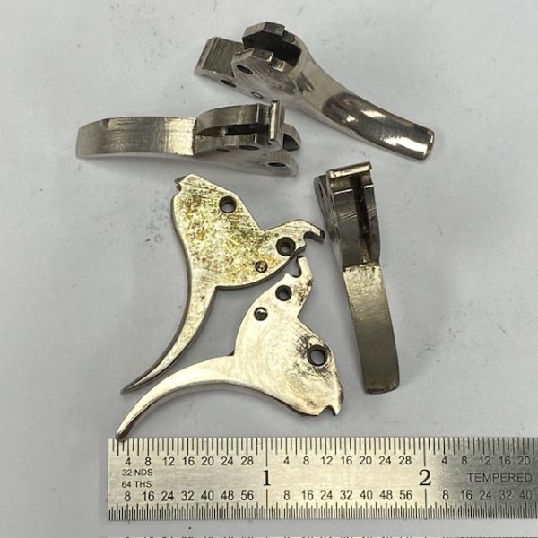 High Standard .22 revolver Western-style trigger, nickel, later models with slot on back for torsion spring #270-7383N