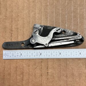LC Smith lock plate assembly, right, more oblong post at front, #120-37-2A