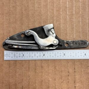 LC Smith lock plate assembly, left, more oblong post at front, #120-50-2A