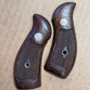 S&W 12 grips - round butt checkered walnut, #1065-5563-5 FITS MODEL 12 ONLY