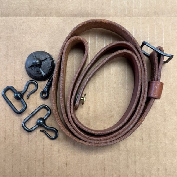 Remington 870 1" leather sling and swivel/magazine cap assembly - original equipment from 1979, #1066-25565