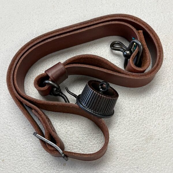 Remington 1100 leather sling strap with mounting accessories - original Remington ca. 1983, #1068-27645