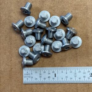 Browning BDA & Sig P220 and P225 grip plate screw - shiny silver hex head - 9m/m-38 Super-.45 NOT FOR P226 - NOT FOR BDA .380, #445-30-SS