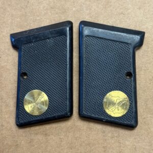 Wilkinson Sherry .22 grip - left & right plastic with medallion, #812-39M & 40M