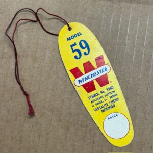 Winchester 59 hang tag - shows its age but not tattered or bent, #288-HT