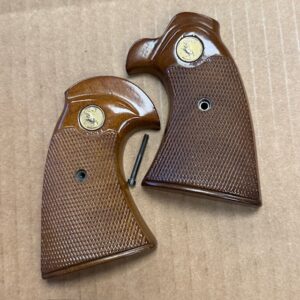 Colt Diamondback grip with screw, wraparound walnut post-1973  (one side is slightly darker, but they're a factory pair - very good condition), #154-56503